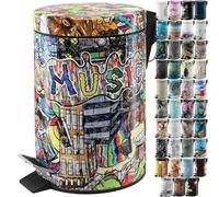 Sanilo Bathroom Bin 3L with Soft Close, Many New Cosmetic and Kitchen Waste Bins Available, Trash Can with Inner Bucket (Graffiti)