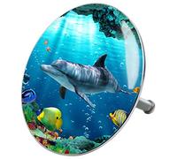 Sanilo Bathtub Plug, Wide Choice of Colorful Bath Plugs, Easy to Insert Into the Bathtub (Dolphin Corals)
