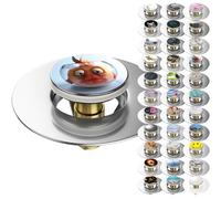Sanilo Pop-Up Wash Basin Plug, Many Beautiful Pop-Up Sink Plugs with Motif, Drain Plug (Goldfish)