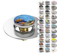 Sanilo Pop-Up Wash Basin Plug, Many Beautiful Pop-Up Sink Plugs with Motif, Drain Plug (Ocean)