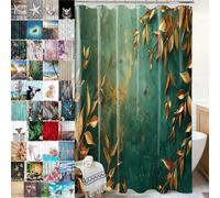 Sanilo Shower Curtain 180 x 200 cm, Wide Choice of Beautiful Shower Curtains, Waterproof, Anti-Mould, with 12 Rings (Greego)