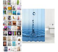 Sanilo Shower Curtain, Wide Choice of Beautiful Shower Curtains, Waterproof, Anti-Mould, with 12 Rings (180 x 200 cm, Drop)