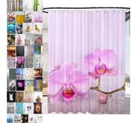 Sanilo Shower Curtain, Wide Choice of Beautiful Shower Curtains, Waterproof, Anti-Mould, with 12 Rings (Blooming)