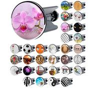Sanilo Sink Plug 40 mm, Many Different Drain Plugs, Easy to Insert into the Wash Basin (Blooming)