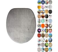 Sanilo Soft Close Toilet Seat, Stable Hinges, Easy to Mount, Wooden Toilet Seat Concrete