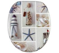 Sanilo Soft Close Toilet Seat, Stable Hinges, Easy to Mount, Wooden Toilet Seat Sea Breeze
