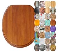 Sanilo Soft Close Toilet Seat, Wide Choice of Wooden Toilet Seats, Stable Hinges, Easy to Mount (Mahogany)