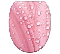 Sanilo Soft Close Toilet Seat with Quick Release, Toilet Lid Detachable at the Press of a Button, Easy Installation from Above (Pink Flower)