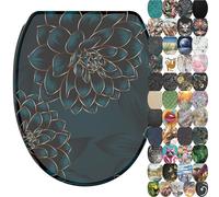 Sanilo Soft Close Toilet Seat with Quick Release, Toilet Lid Detachable at the Press of a Button, Easy Installation from Above (Dahlia)