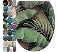 Sanilo Soft Close Toilet Seat with Quick Release, Toilet Lid Detachable at The Press of a Button, Easy Installation from Above (Jungle)
