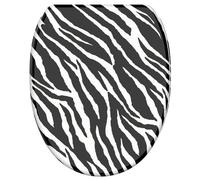 Sanilo Soft Close Toilet Seat with Quick Release, Toilet Lid Detachable at the Press of a Button, Easy Installation from Above (Zebra)