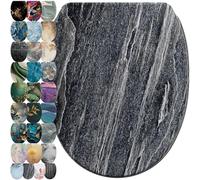 Sanilo Soft Close Toilet Seat with Quick Release, Toilet Lid Detachable at The Press of a Button, Easy Installation from Above (Shale)