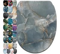 Sanilo Soft Close Toilet Seat with Quick Release, Toilet Lid Detachable at The Press of a Button, Easy Installation from Above (Marble Italy)
