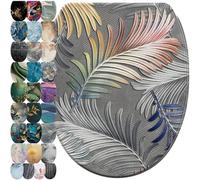 Sanilo Soft Close Toilet Seat with Quick Release, Toilet Lid Detachable at The Press of a Button, Easy Installation from Above (Farn)