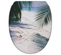 Sanilo Soft Close Toilet Seat with Quick Release, Toilet Lid Detachable at the Press of a Button, Easy Installation from Above (Beach)