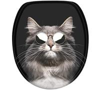 Sanilo Toilet Seat, Great Range of Colorful Toilet Seats, Stable Hinges, Easy to Mount (Cool Cat)