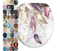 Sanilo Toilet Seat, Great Range of Colorful Toilet Seats, Stable Hinges, Easy to Mount (Feathers)