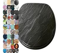 Sanilo Toilet Seat, Great Range of Colorful Toilet Seats, Stable Hinges, Easy to Mount (Granite)