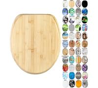 Sanilo Toilet Seat, Stable Hinges, Easy to Mount, Wooden Toilet Seat Bamboo