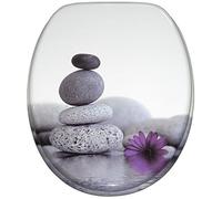 Sanilo Toilet Seat, Stable Hinges, Easy to Mount, Wooden Toilet Seat Energy Stones