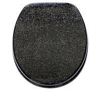 Sanilo Toilet Seat, Stable Hinges, Easy to Mount, Wooden Toilet Seat Glittering Black