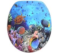 Sanilo Toilet Seat, Stable Hinges, Easy to Mount, Wooden Toilet Seat Ocean