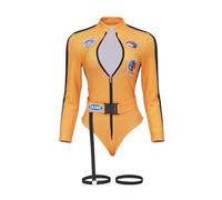 Saniplaycos Kill Bill Costume Beatrix Kiddo The Bride Cosplay Costume Outfits Sexy Bodysuit Jumpsuit for Adult Women (XL)