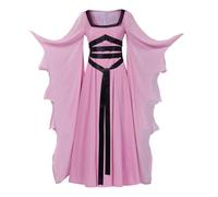 Saniplaycos Lily Munster Cosplay Costume Pink Dress Gothic Vampire Bride Dress for Women (Pink, XS)