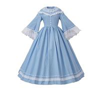 Saniplaycos Victorian Civil War Dress Light Blue Southern Belle Cosplay Medieval Pioneer Dickens Costume Maiden Costume