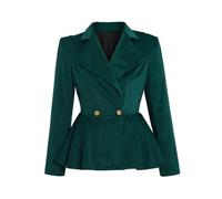 Saniplaycos Victorian Edwardian Blazer Jacket Notched Lapel Vintage Office Button Front Velvet Blazer Tuxedo Coat for Women