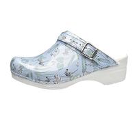 Sanita | Animal Zebra | Open Clog | Original Handmade for Women | Anatomically Shaped Footbed in Soft Foam | Heel Strap | Blue | UK 6
