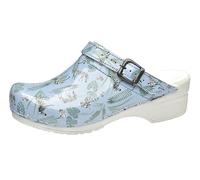 Sanita | Animal Zebra | Open Clog | Original Handmade for Women | Anatomically Shaped Footbed in Soft Foam | Heel Strap | Blue | UK 8