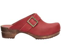 Sanita 'Big Buckle' Danish Clogs in Red (Art:453062)