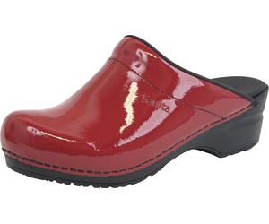 Sanita Damen Offener Clog Original-Sonja Patent Open Red
