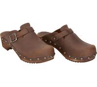Sanita Damen Offener Clog Wood-Kristel Open Antique Brown