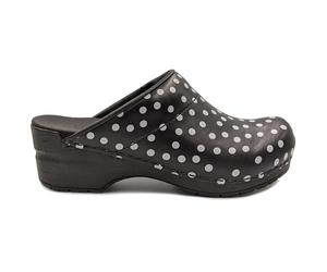 Sanita 'Fenja Spotty' Flexible Clogs in Black (457048)