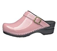Sanita | Freya Mule Clog | Original Handmade Flexible Leather Clog for Women | Anatomical Shaped Footbed with Soft Foam | Heel Strap | Pink | 4 UK