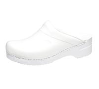 Sanita | Karl PU Mule Clog | Original Handmade Flexible Leather Clog for Men | White | UK 8