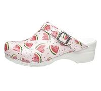 Sanita Melon Open Clog, Original Handmade, Flexible Leather Clogs for Women, Anatomically Shaped Foot Bed with Soft Foam, Adjustable Heel Strap, Pink, 36 EU