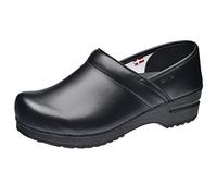 Sanita Professional PU Closed Clog | Original Handmade Flexible Leather Clog for Men | Maximum Stability | Anatomical Shaped Footbed with Soft Foam | Shock Absorbing Heel | Black | 13 UK