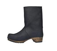 Sanita Risotto Boot | Original Handmade Wooden Leather Boot for Women | Sustainable Materials | Black | 6 UK