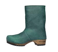 Sanita Risotto Boot | Original Handmade Wooden Leather Boot for Women | Sustainable Materials | Green | 5 UK