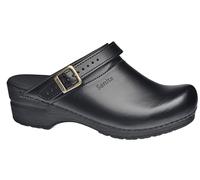 Sanita San Flex OB Antistatic, Professional Open Clog, Original Handmade, Anatomically Shaped Foot Bed with Soft Foam, Adjustable Heel Strap, black, 2.5 UK