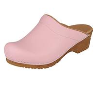 Sanita Sandra Mule Clog | Original Handmade Flexible Leather Clog for Women | Maximum Stability | Anatomical Shaped Footbed with Soft Foam | Shock Absorbing Heel | Pink | 36 UK