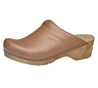 Sanita Sandra Mule Clog | Original Handmade Flexible Leather Clog for Women | Maximum Stability | Anatomical Shaped Footbed with Soft Foam | Shock Absorbing Heel | Light Brown | 5 UK
