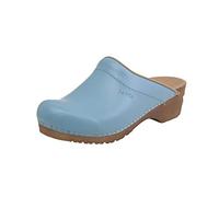Sanita Sandra Mule Clog | Original Handmade Flexible Leather Clog for Women | Maximum Stability | Anatomical Shaped Footbed with Soft Foam | Shock Absorbing Heel | Turquoise | 38 UK