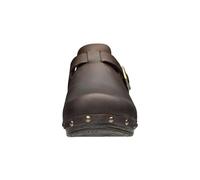 Sanita Sanila Open Clog Original Handmade Flexible Leather Clogs for Women Anatomically Shaped Foot Bed with Soft Foam, brown, 8.5 UK