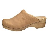 Sanita Segan Open Clog | Original Handmade for Women | Microfibre Shoe Shaft Vegan Choice | Anatomically Shaped Foot Bed with Soft Foam, light brown, 6 UK
