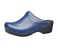 Sanita | Sonja PU Mule Clog | Original Handmade Flexible Leather Clog for Women | Anatomical Shaped Footbed with Soft Foam | Blue Denim | 7.5 UK