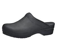 Sanita | Sonja Textured Mule Clog | Original Handmade Flexible Leather Clog for Women | Maximum Stability | Anatomical Shaped Footbed with Soft Foam | Black | 7.5 UK